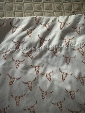 Wrangler White Duvet Cover with Brown Longhorn Print